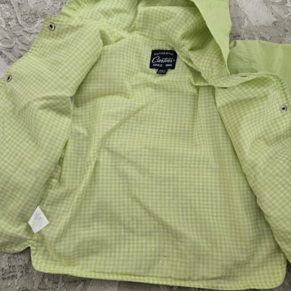 Vintage Y2K Carter's lime green butterfly hooded lightweight jacket